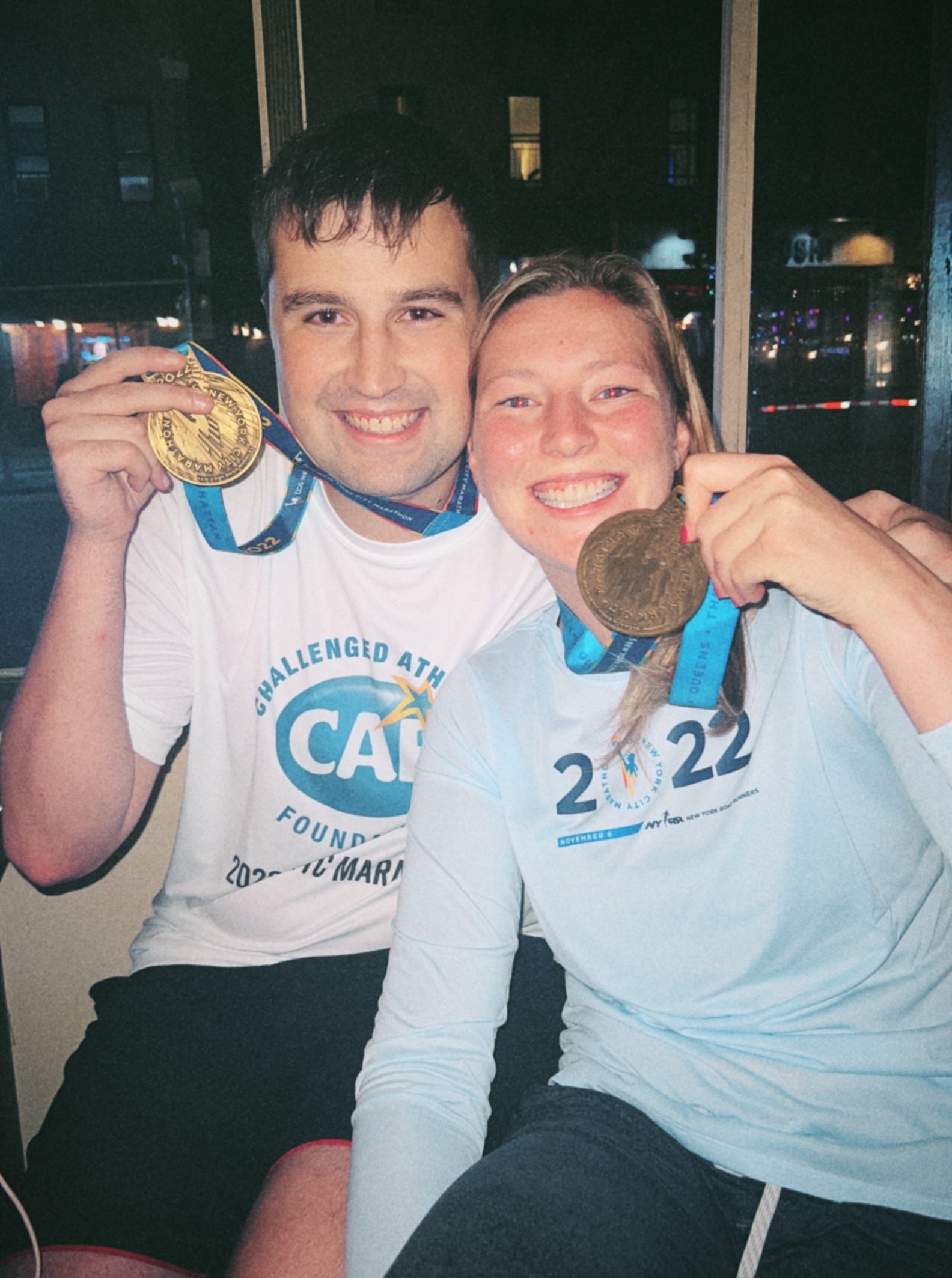 Michael and Devon after running the NYC marathon