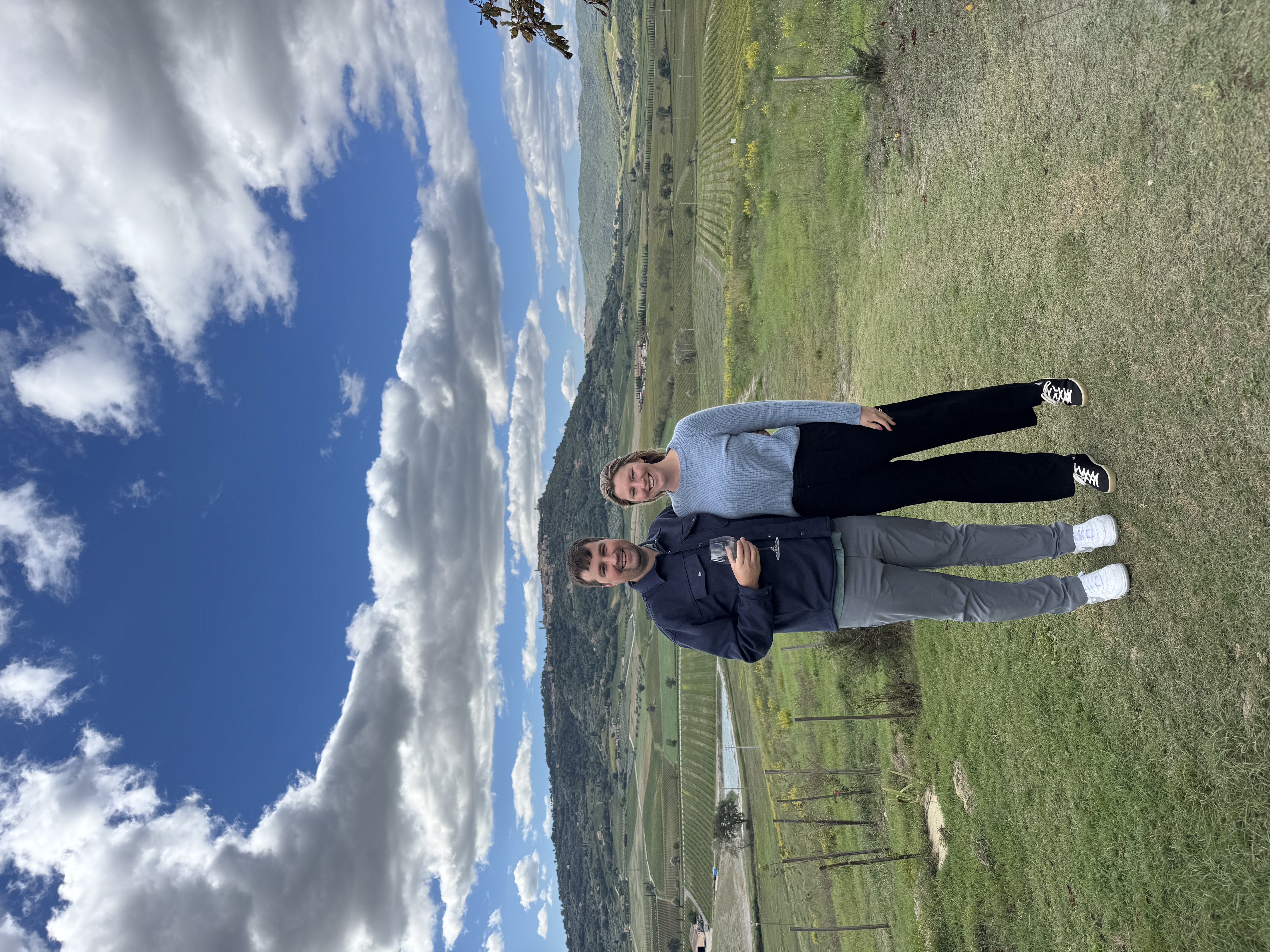 Michael and Devon on a vineyard